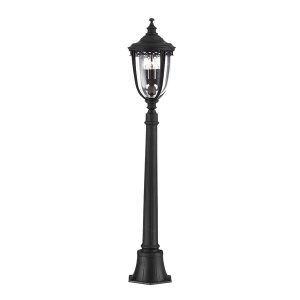 English Bridle 3 Light Medium Bollard in Lantern Black