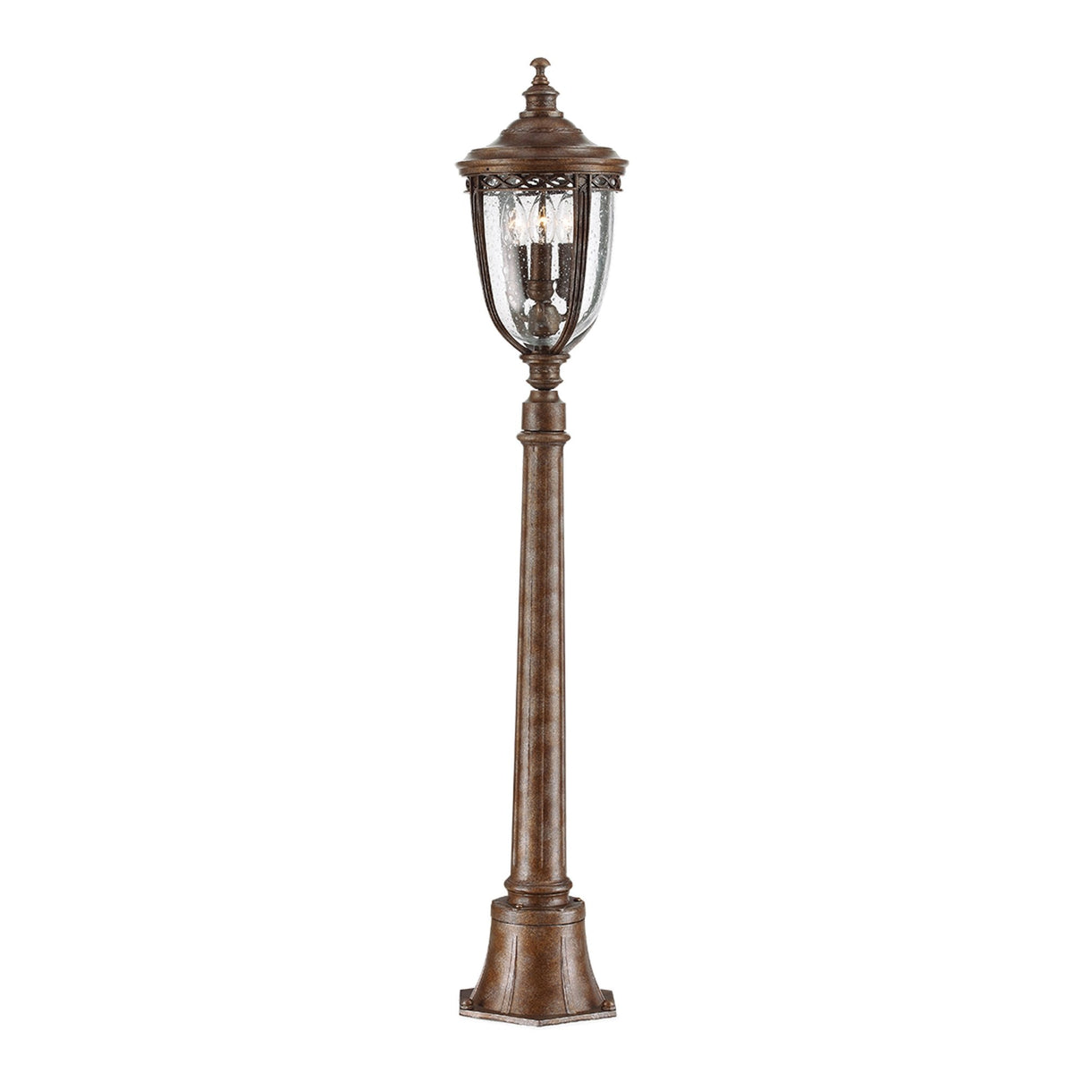 English Bridle 3 Light Medium Pillar Lantern in British Bronze