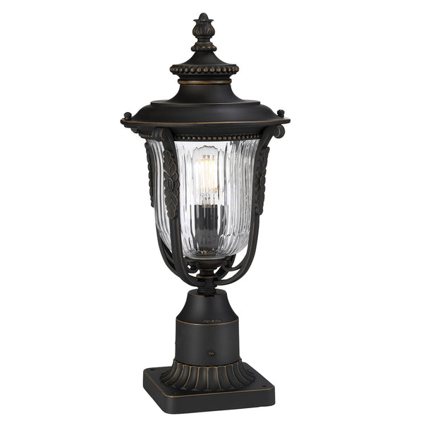 Luverne Pedestal Lantern in an Oil Rubbed Bronze Finish