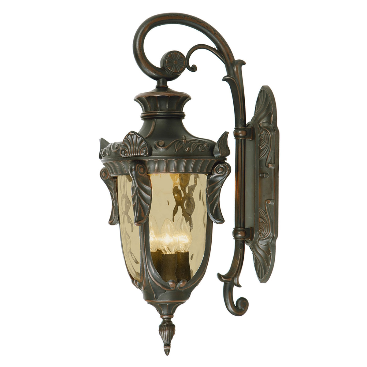 Philadelphia 3 Light Large Down Wall Lantern in Old Bronze