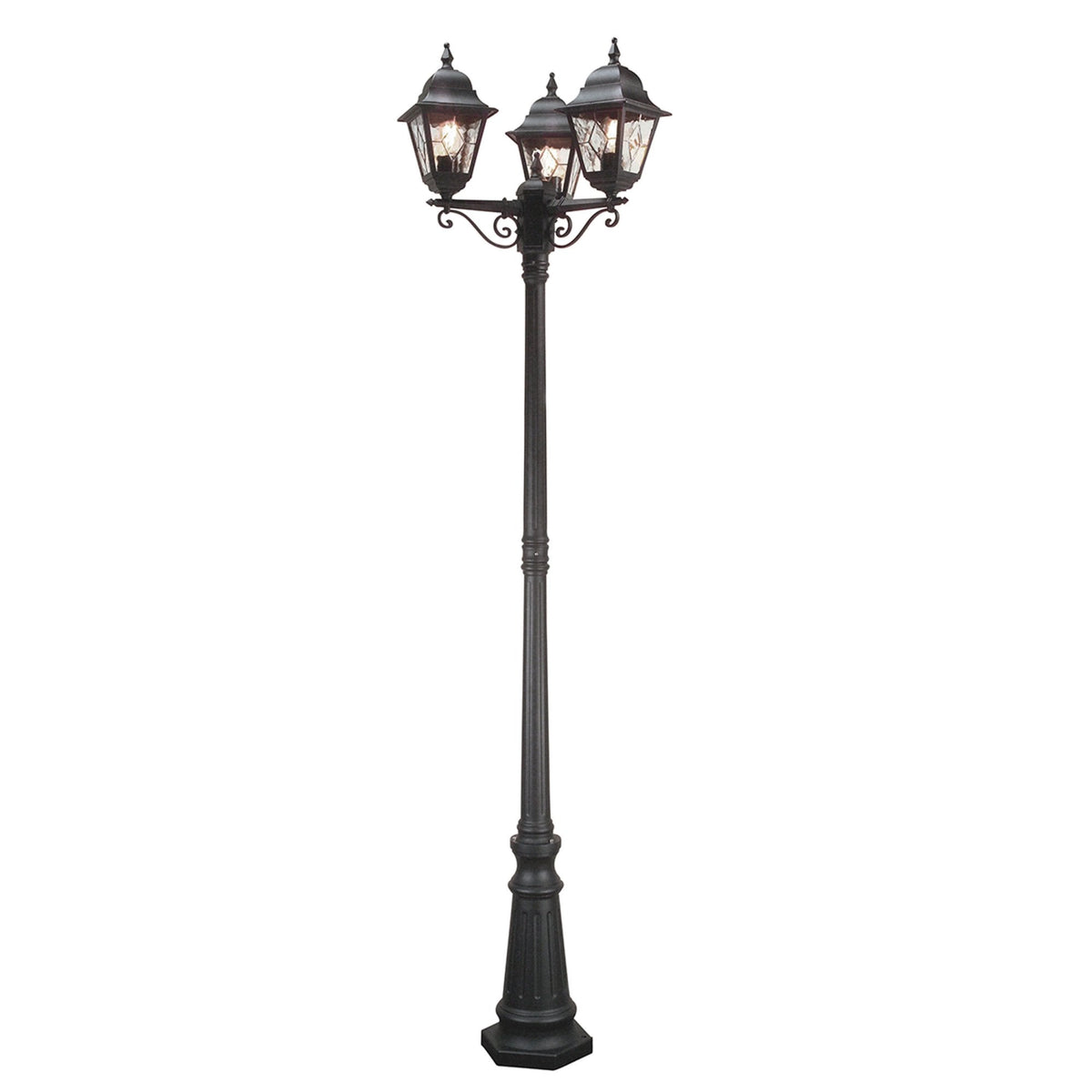 Norfolk 3 Light Lamp Post in Black