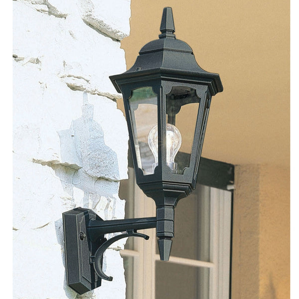 Parish 1 Light Up Wall Lantern in Black
