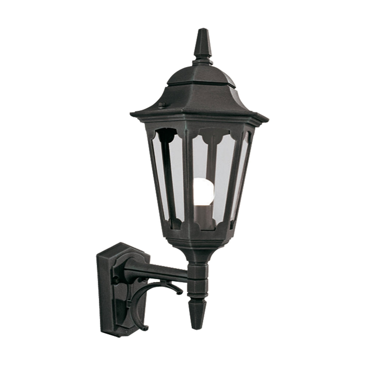 Parish 1 Light Up Wall Lantern in Black