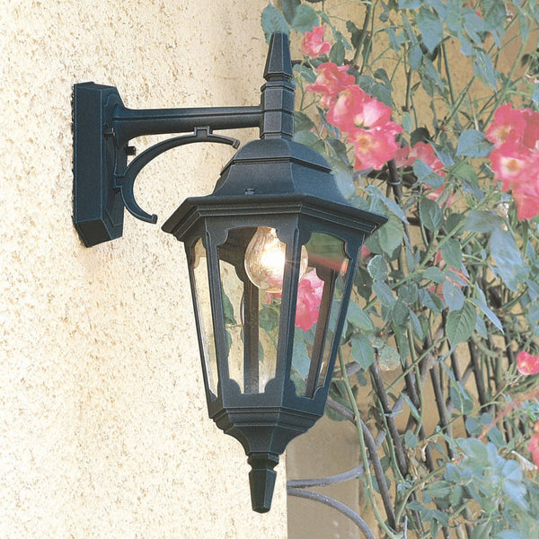 Parish 1 Light Down Wall Lantern in Black