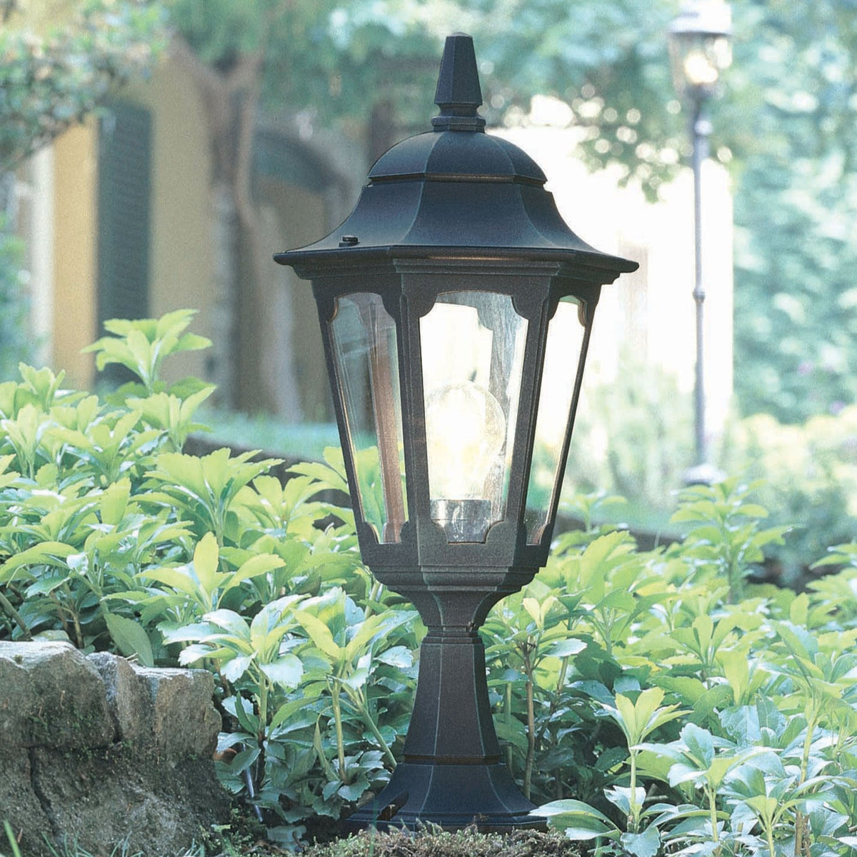 Parish 1 Light Pedestal Lantern in Black