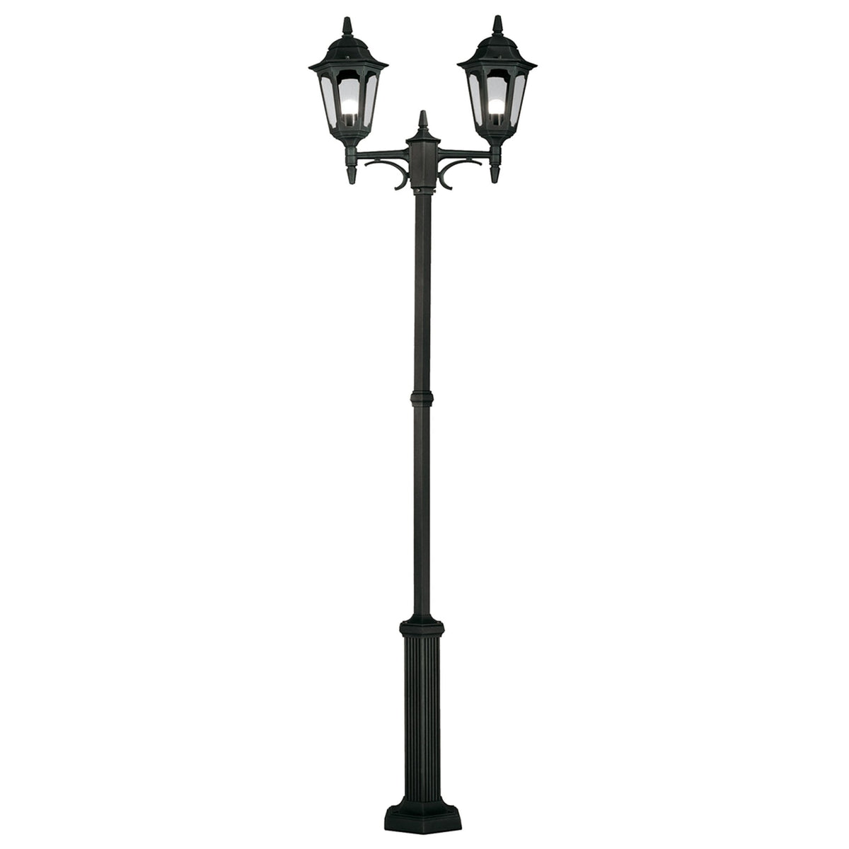 Parish 2 Light Twin Lamp Post in Black