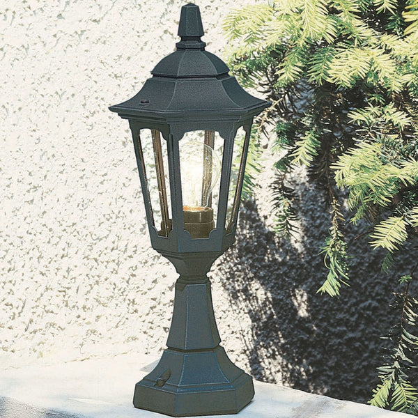 Parish Mini 1 Light Pedestal Lantern in Black