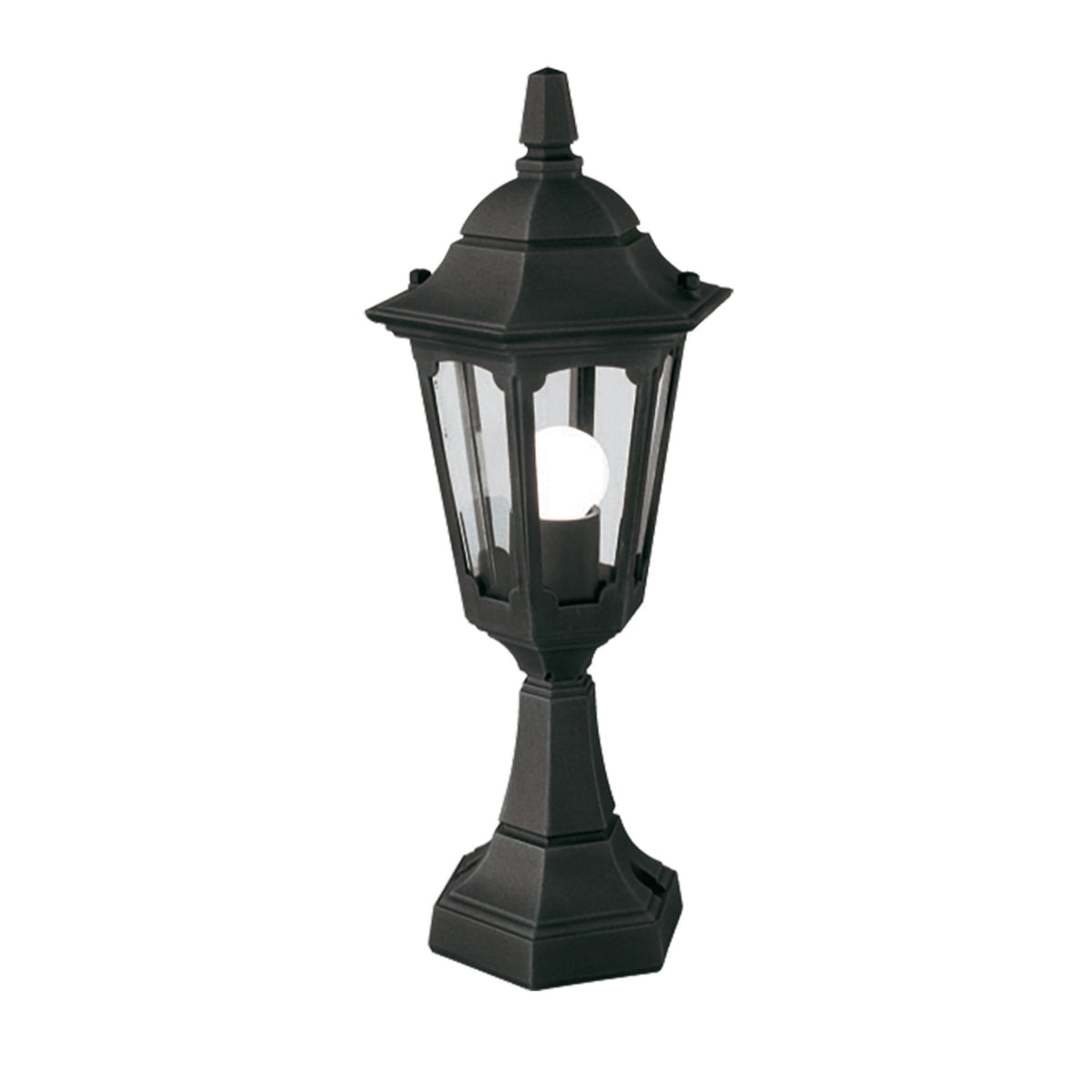 Parish Mini 1 Light Pedestal Lantern in Black