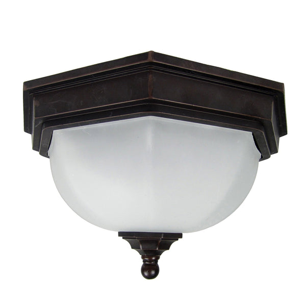 Fairford 1 Light Flush Lantern in Old Bronze