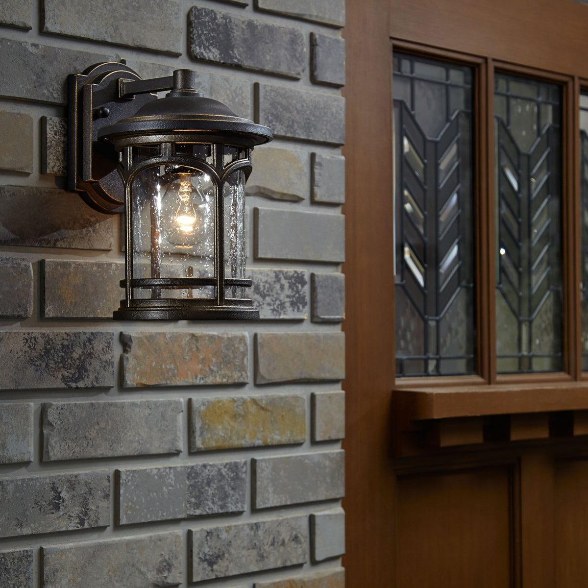 Marblehead Small Outdoor Wall Lantern in Palladian Bronze