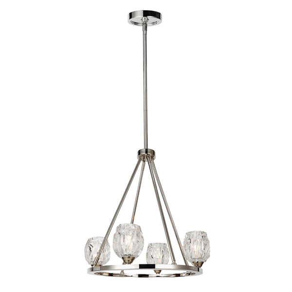 Rubin 4 Light Chandelier in Polished Nickel