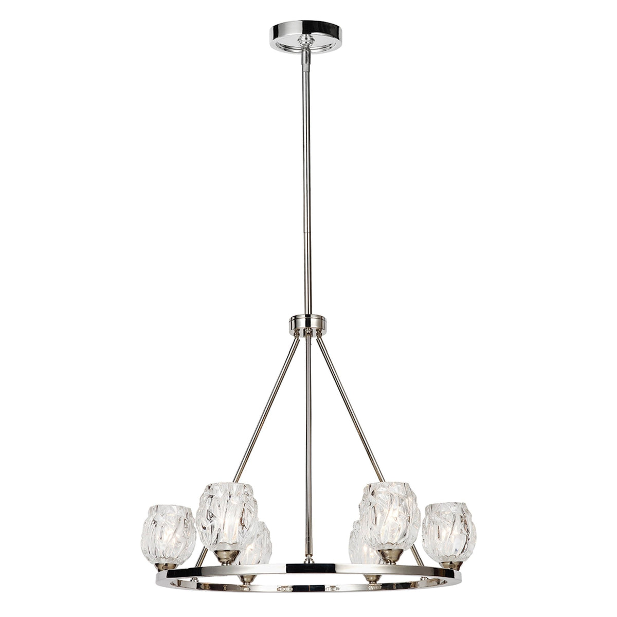 Rubin 6 Light Chandelier in Polished Nickel