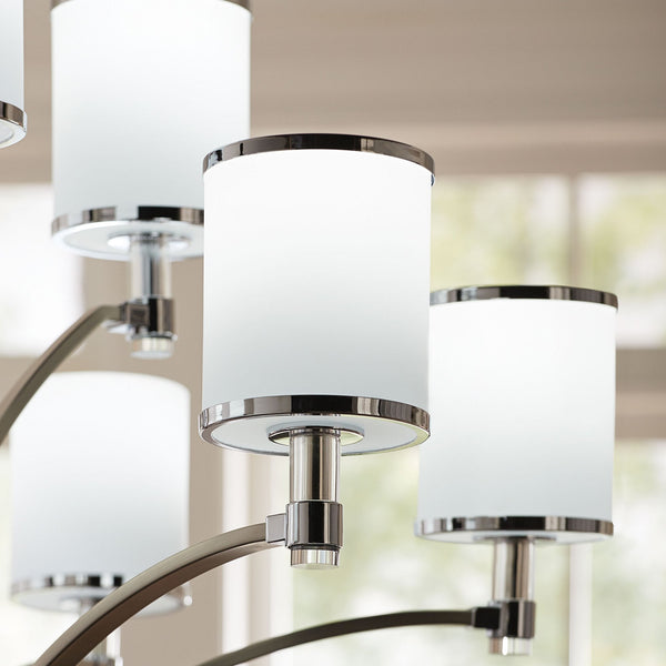 Prospect Park 5 Light Chandelier in Satin Nickel & Chrome