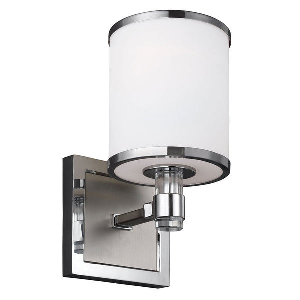 Prospect Park Wall Light in Satin Nickel & Chrome