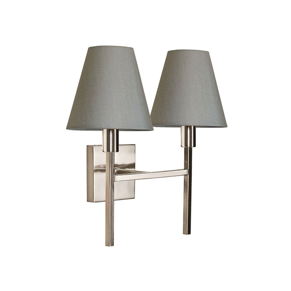 Lucerne Twin Wall Light in Brushed Nickel