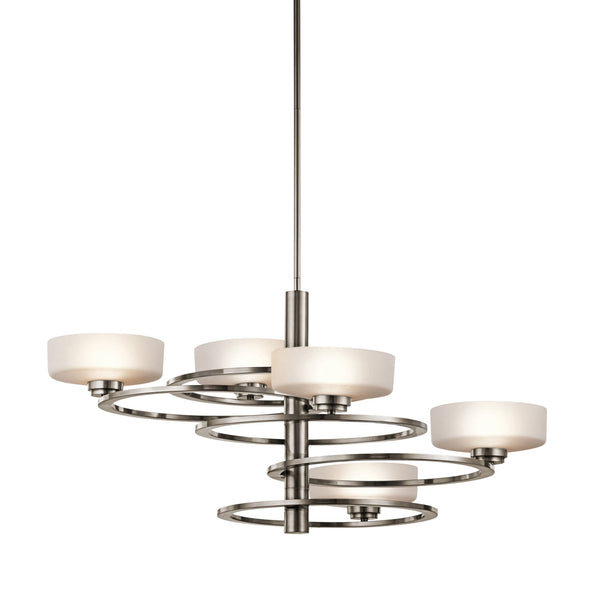Aleeka Five Light Chandelier in Classic Pewter