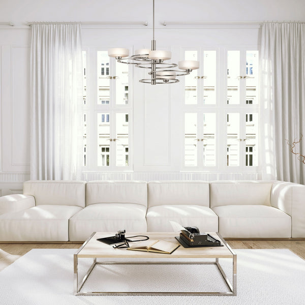 Aleeka Five Light Chandelier in Classic Pewter