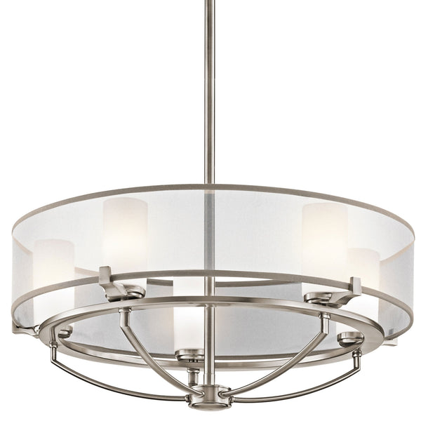 Saldana Five Light Chandelier in Classic Pewter