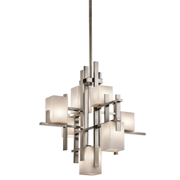 City Lights Seven Light Chandelier in Classic Pewter