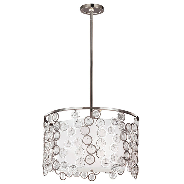 Lexi Pendant with White Shade & Polished Nickel Finish