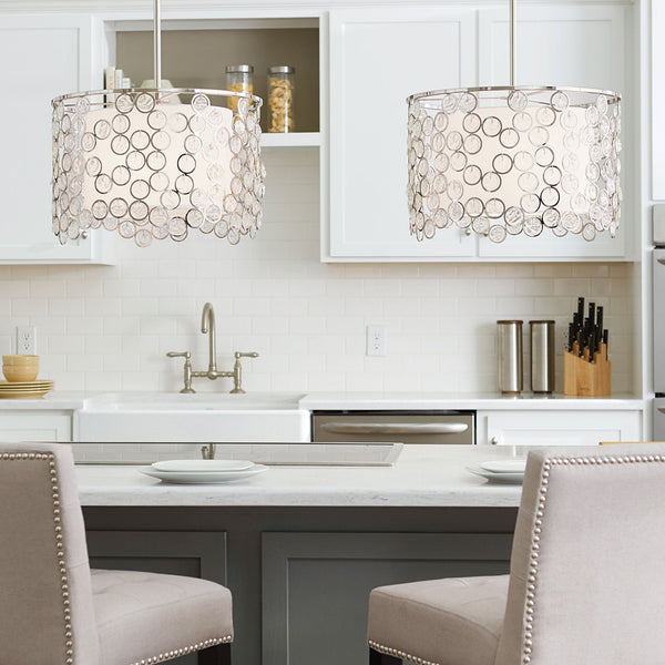 Lexi Pendant with White Shade & Polished Nickel Finish