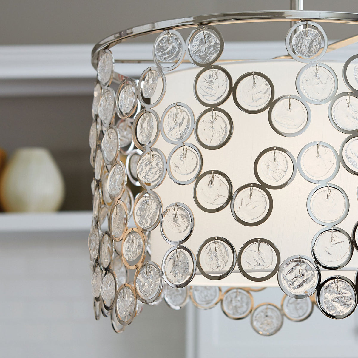 Lexi Pendant with White Shade & Polished Nickel Finish