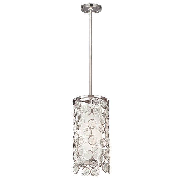 Lexi Mini-Pendant with White Shade & Polished Nickel Finish