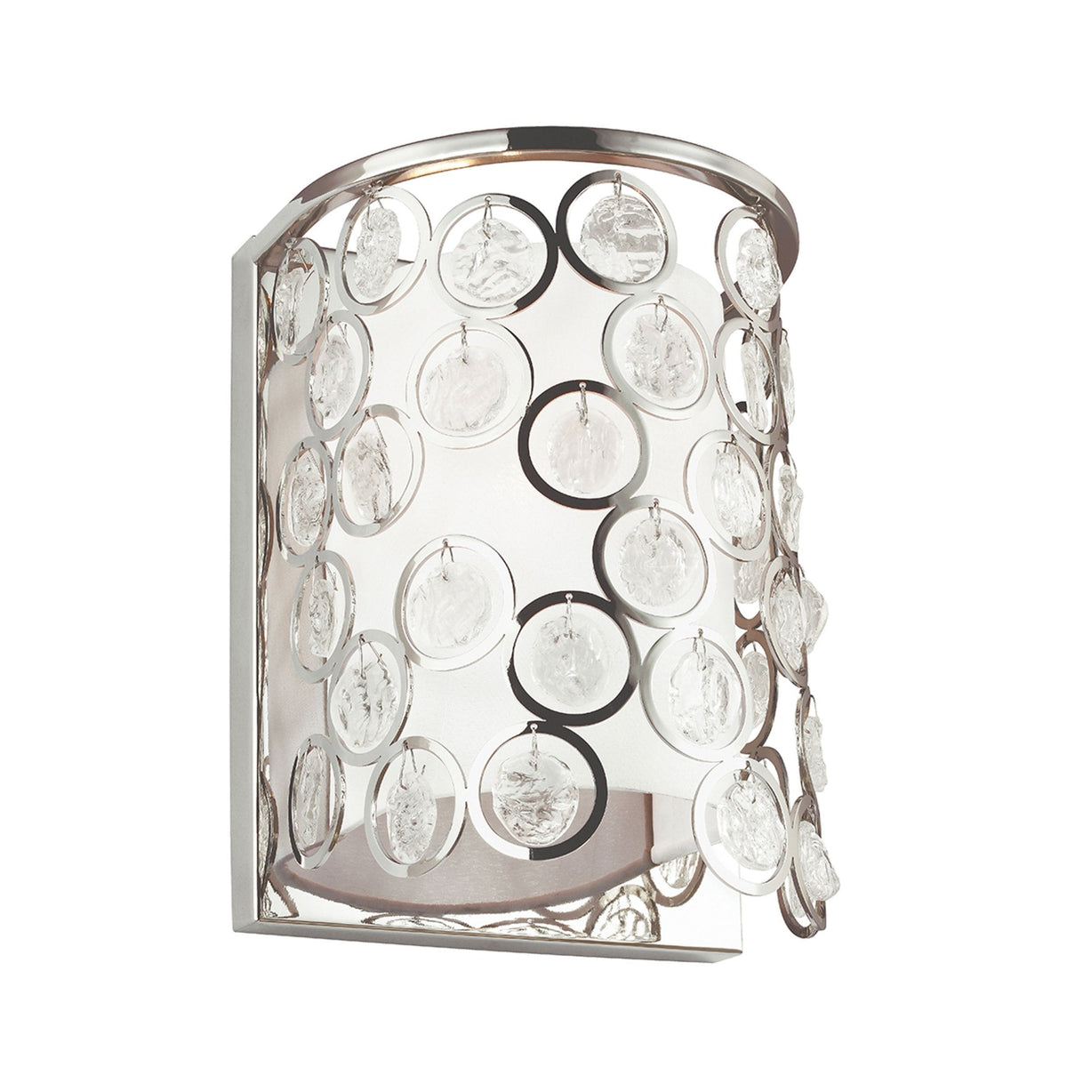 Lexi Single Wall Light with White Shade & Polished Nickel Finish