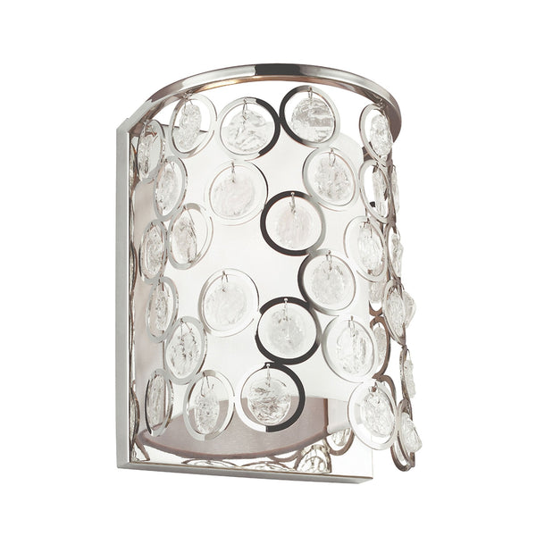 Lexi Single Wall Light with White Shade & Polished Nickel Finish