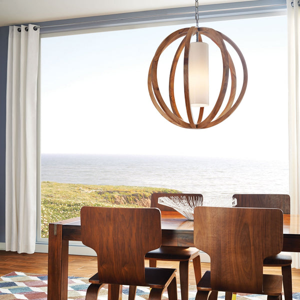 Allier Large Pendant in Light Oak Wood