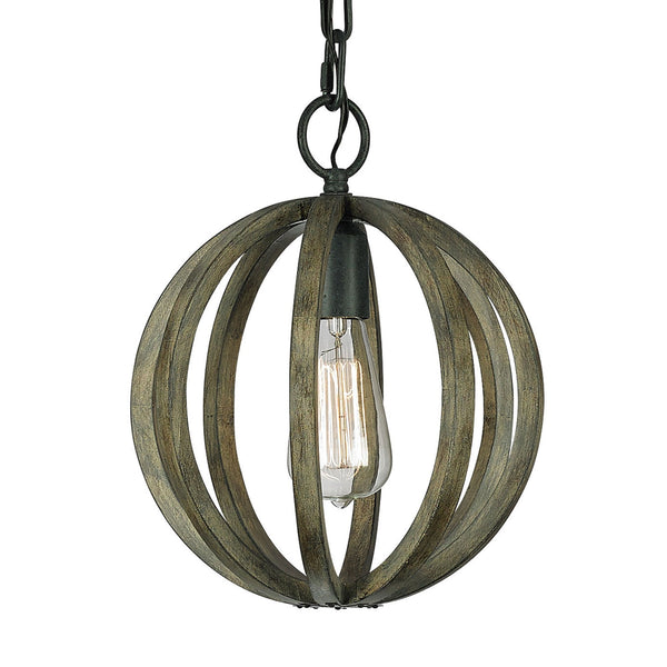 Allier Mini Pendant in Weathered Oak Wood