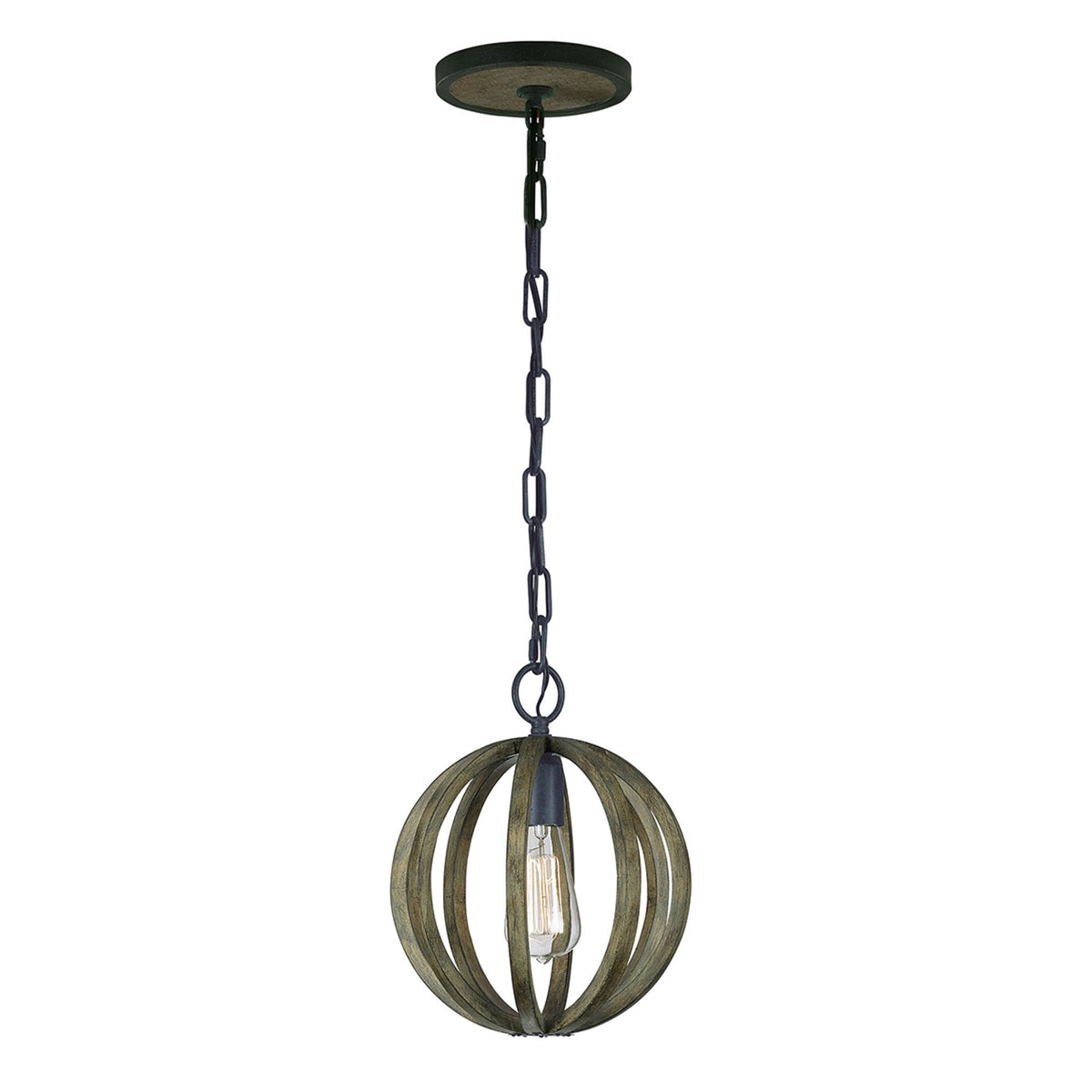Allier Mini Pendant in Weathered Oak Wood