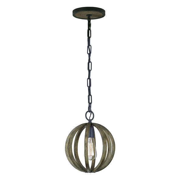 Allier Mini Pendant in Weathered Oak Wood