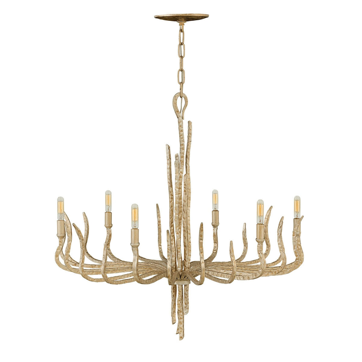 Spyre Six Light Chandelier in Champagne Gold