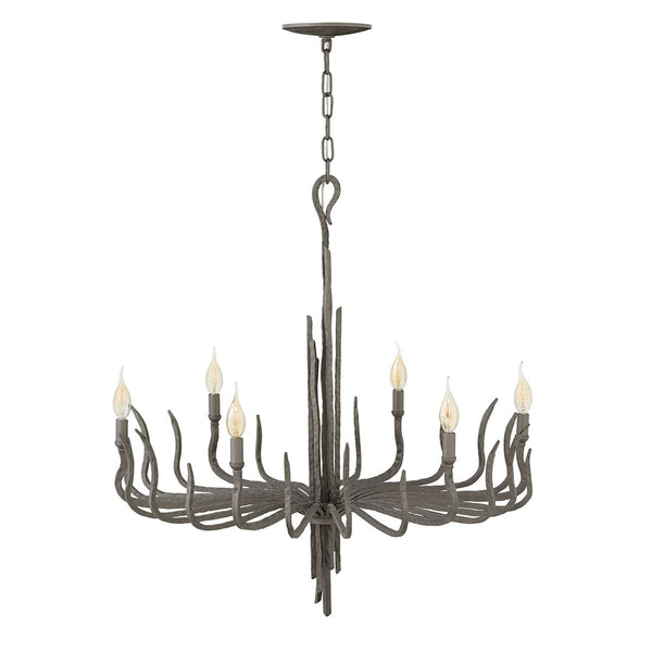 Spyre Six Light Chandelier in Metallic Matte Bronze