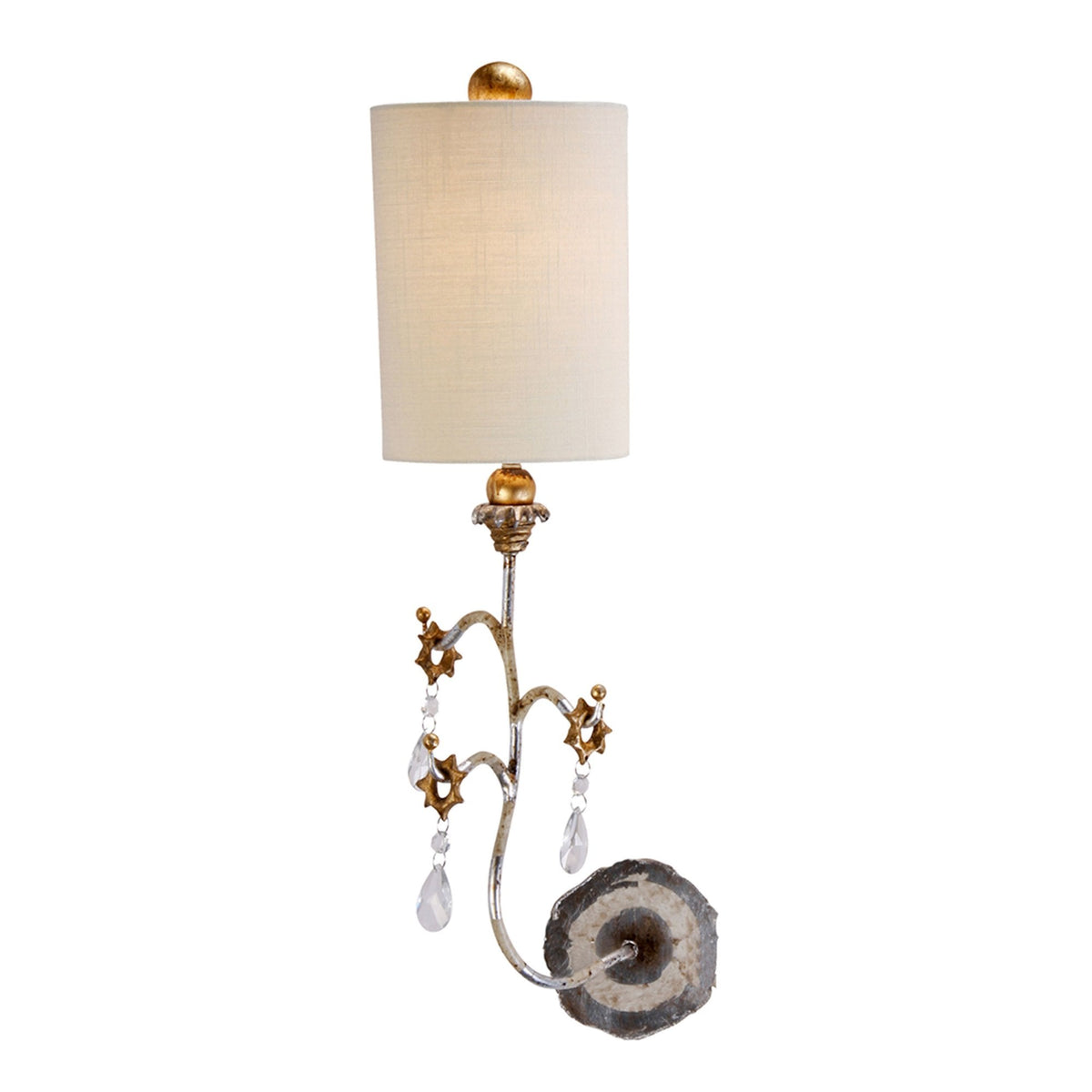 Tivoli Wall Light in a Silver & Cream Patina