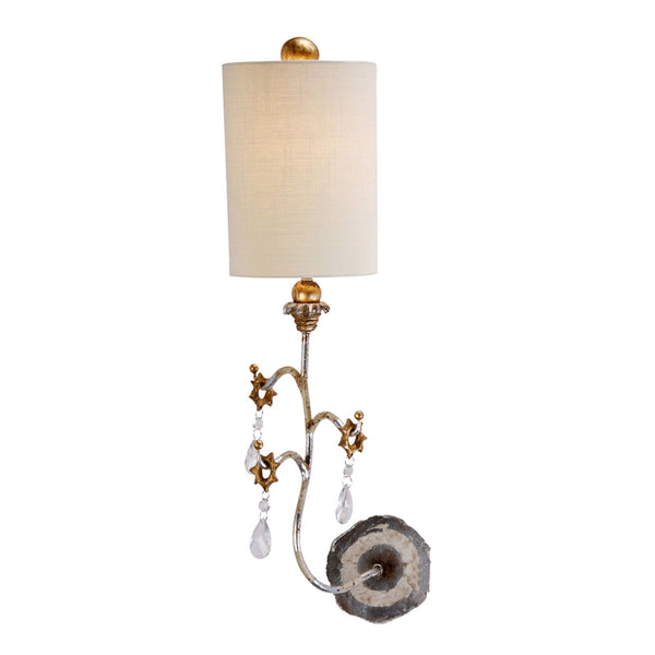 Tivoli Wall Light in a Silver & Cream Patina
