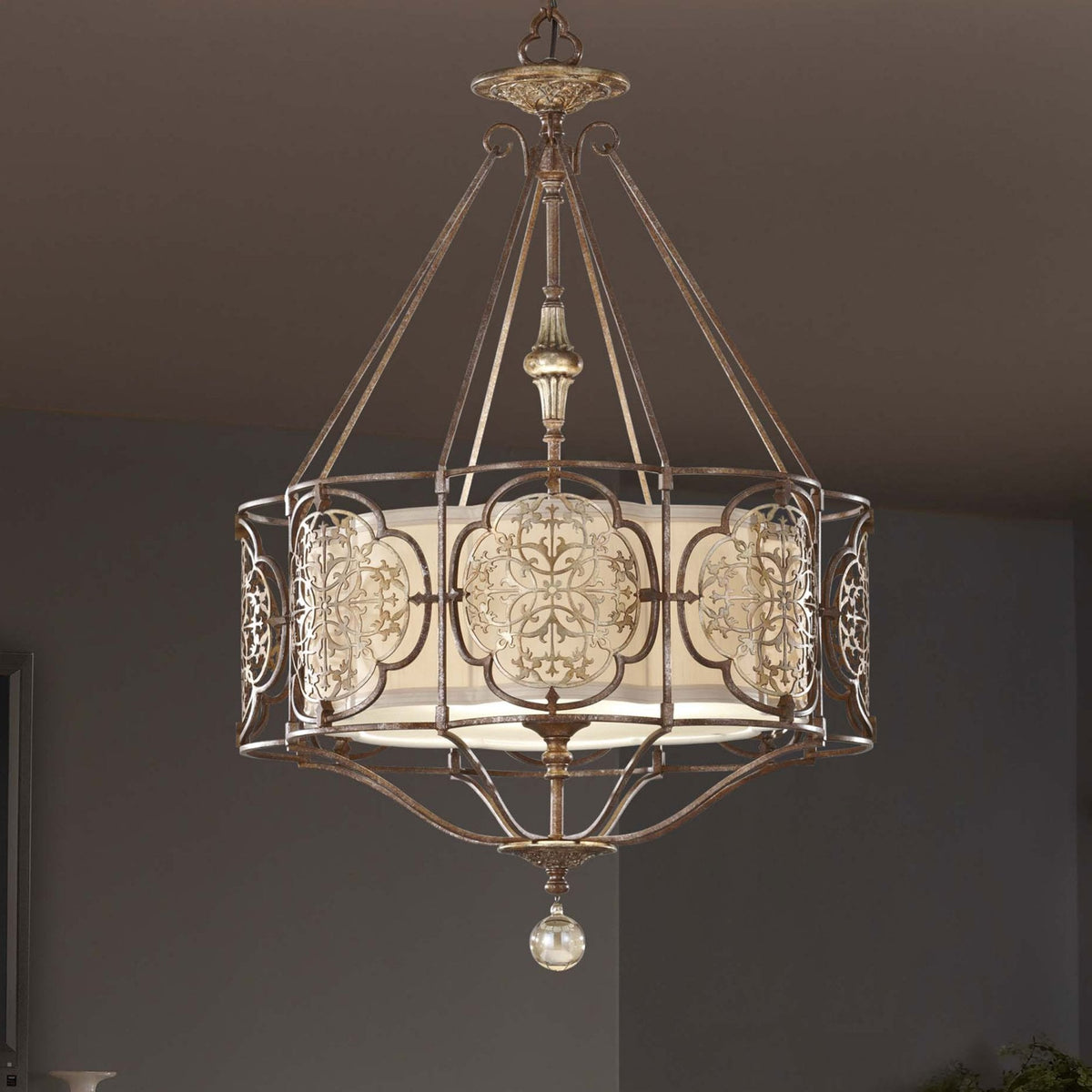 Marcella Pendant Light in British Bronze & Oxidised Bronze