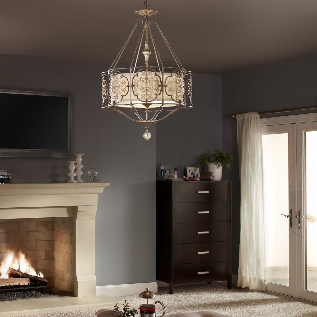 Marcella Pendant Light in British Bronze & Oxidised Bronze