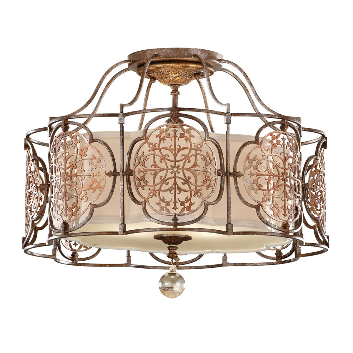 Marcella Semi-Flush in British Bronze & Oxidised Bronze