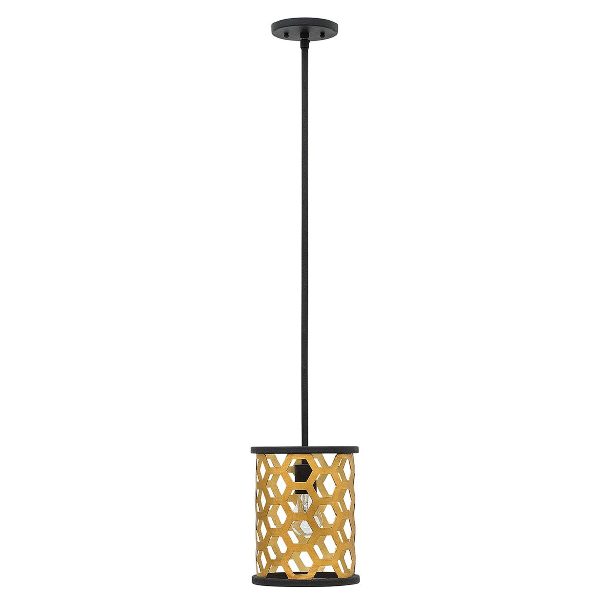 Felix Mini Pendant in Sunset Gold & Textured Black