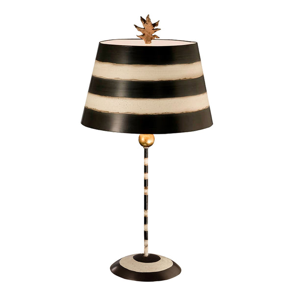 South Beach Table Lamp Hand Painted Black & Putty