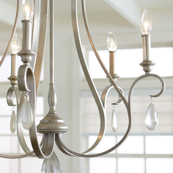 DeWitt Nine Light Chandelier in Sunrise Silver
