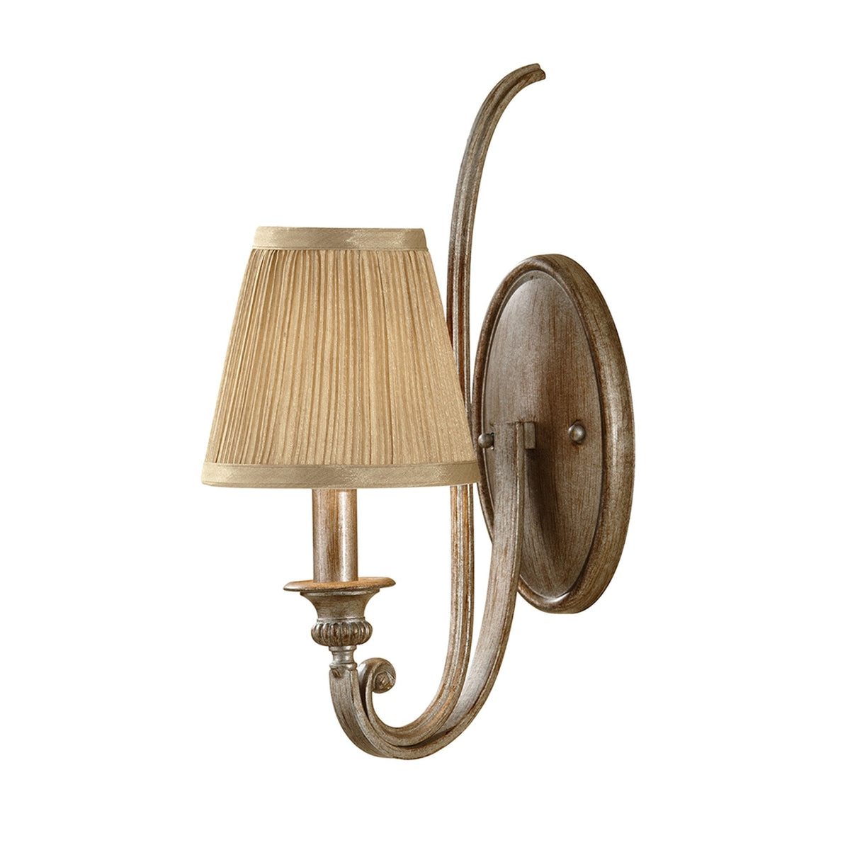 Abbey Single Wall Light In Silver Sand
