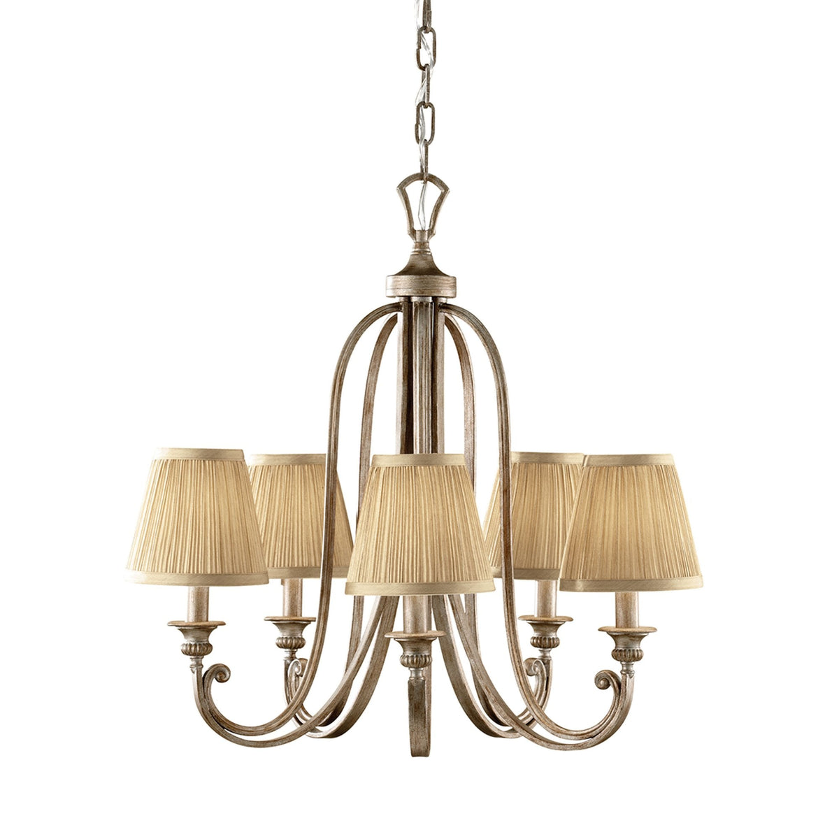 Abbey Five Light Chandelier In Silver Sand