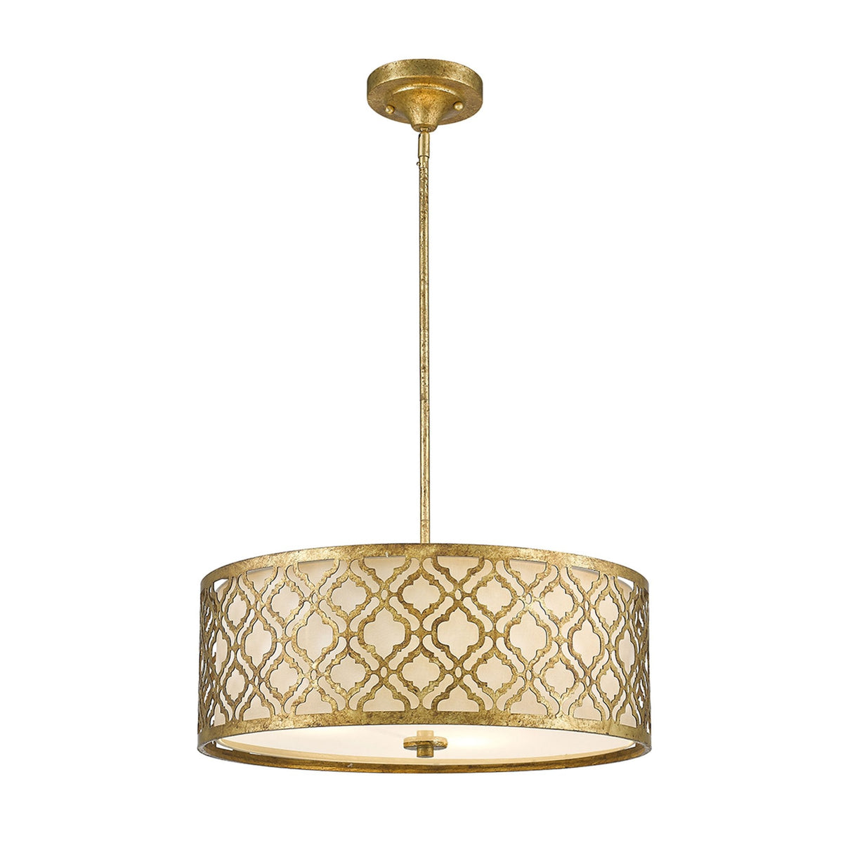 Arabella Duo-Mount Large Pendant in Distressed Gold