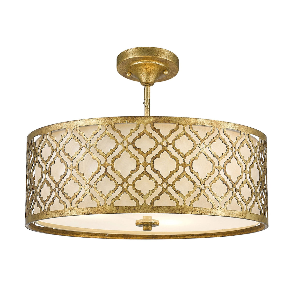Arabella Duo-Mount Large Pendant in Distressed Gold