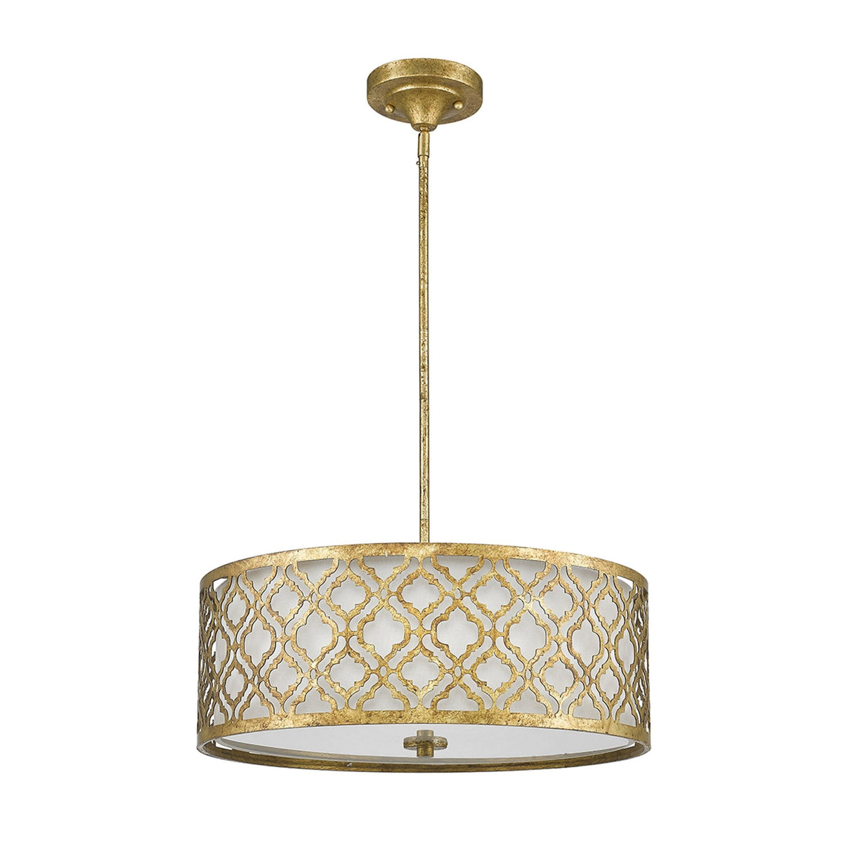 Arabella Duo-Mount Large Pendant in Distressed Gold