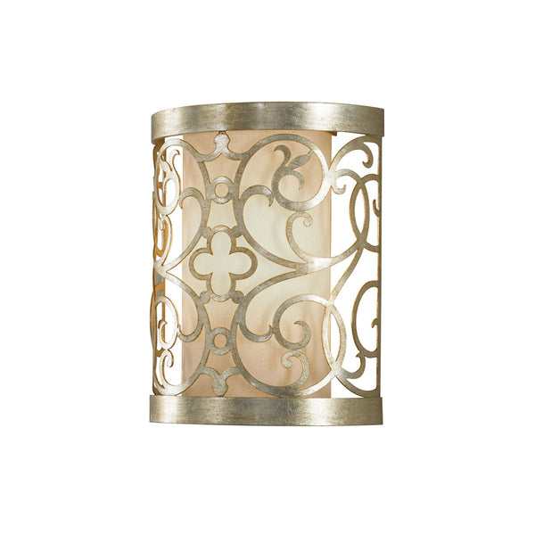 Arabesque Single Wall Light in a Silver Leaf Patina