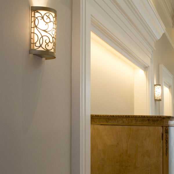 Arabesque Single Wall Light in a Silver Leaf Patina